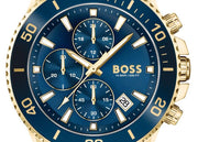 Hugo Boss Admiral Chronograph Blue Dial Blue Rubber SIlicon Strap Watch for Men - 1513965