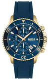 Hugo Boss Admiral Chronograph Blue Dial Blue Rubber SIlicon Strap Watch for Men - 1513965