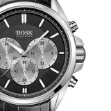 Hugo Boss Driver Chronograph Black Dial Black Leather Strap Watch for Men - 1512879