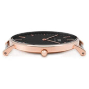 Daniel Wellington Bristol Black Dial Brown Leather Strap Watch For Men - DW00100125
