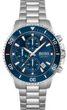 Hugo Boss Admiral Chronograph Blue Dial Silver Steel Strap Watch for Men - 1513907