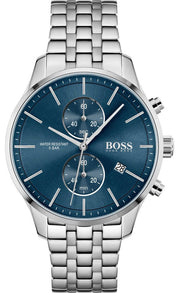 Hugo Boss Associate Chronograph Blue Dial Silver Steel Strap Watch for Men - 1513839