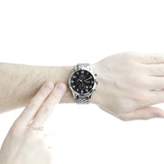 Hugo Boss Aeroliner Chronograph Black Dial Silver Steel Strap Watch For Men - 1512446