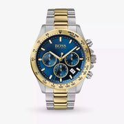 Hugo Boss Hero Chronograph Blue Dial Two Tone Steel Strap Watch for Men - 1513767