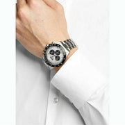 Hugo Boss Ikon Chronograph Silver Dial Silver Steel Strap Watch for Men - 1512964