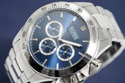 Hugo Boss Ikon Chronograph Blue Dial Silver Steel Strap Watch for Men - 1512963