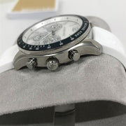 Michael Kors Berkley Chronograph Silver Dial White Rubber Strap Watch For Women  - MKO1040