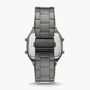 Fossil Retro Digital Black Dial Black Steel Strap Watch for Men - FS5846