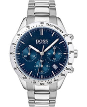 Hugo Boss Talent Chronograph Blue Dial Silver Steel Strap Watch for Men - 1513582