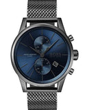 Hugo Boss Jet Chrongraph Blue Dial Gunmetal Grey Mesh Bracelet Watch for Men  - 1513677