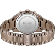 Hugo Boss Skymaster Chronograph Blue Dial Brown Steel Strap Watch for Men - 1513788