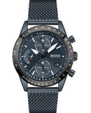 Hugo Boss Pilot Edition Chronograph Blue Dial Blue Mesh Bracelet Watch for Men - 1513887