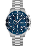 Hugo Boss Admiral Chronograph Blue Dial Silver Steel Strap Watch for Men - 1513907