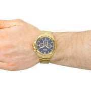 Hugo Boss Ikon Chronograph Blue Dial Gold Steel Strap Watch for Men - 1513340