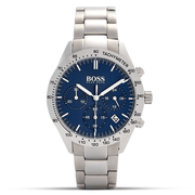 Hugo Boss Talent Chronograph Blue Dial Silver Steel Strap Watch for Men - 1513582