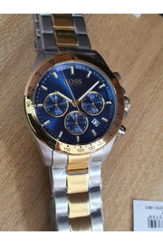 Hugo Boss Hero Chronograph Blue Dial Two Tone Steel Strap Watch for Men - 1513767