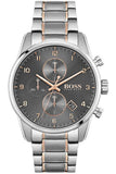 Hugo Boss Skymaster Chronograph Grey Dial Two Tone Steel Strap Watch for Men - 1513789