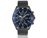 Hugo Boss Ocean Edition Chronograph Blue Dial Black Mesh Bracelet Watch for Men - 1513702