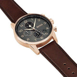 Hugo Boss Navigator Chronograph Grey Dial Brown Leather Strap Watch for Men - 1513496