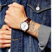 Hugo Boss Jet Chronograph Silver Dial Brown Leather Strap Watch for Men - 1513280
