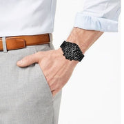Hugo Boss Hero Chronograph Black Dial Black Steel Strap Watch for Men - 1513754