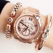 Michael Kors Cooper Rose Gold Rose Gold Steel Strap Watch for Women - MK6275