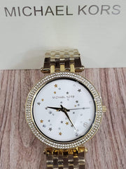 Michael Kors Darci White Dial Gold Steel Strap Watch for Women - MK3727