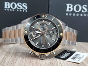 Hugo Boss Ocean Edition Chronograph Black Dial Two Tone Steel Strap Watch for Men - 1513705