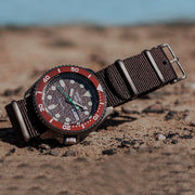 Seiko 5 Sport Automatic Brown Dial Brown Nylon Strap Watch For Men - SRPD85K1