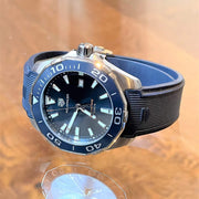 Tag Heuer Aquaracer Quartz Blue Dial Blue Rubber Strap Watch for Men - WAY101C.FT6153