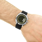 Gucci Grip Chronograph Black Dial Black Rubber Strap Watch For Men - YA157301