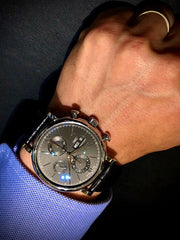 IWC Portofino Chronograph Black Dial Black Leather Strap Watch for Men - IW391029