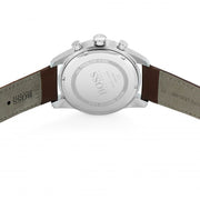 Hugo Boss Skymaster Chronograph Grey Dial Brown Leather Strap Watch for Men - 1513787