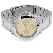 Hugo Boss Premiere Chronorgaph Rose Gold Dial Silver Steel Strap Watch for Women - 1502444