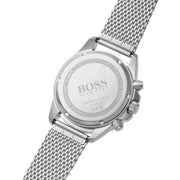 Hugo Boss Admiral Chronograph Black Dial Silver Mesh Bracelet Watch for Men - 1513904