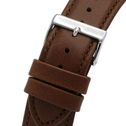 Hugo Boss Skymaster Chronograph White Dial Brown Leather Strap Watch for Men - 1513786