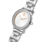 Movado Bold Silver Dial Silver Steel Strap Watch For Women - 3600084