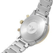Emporio Armani Chronograph Black Dial Two Tone Steel Strap Watch For Men - AR11521
