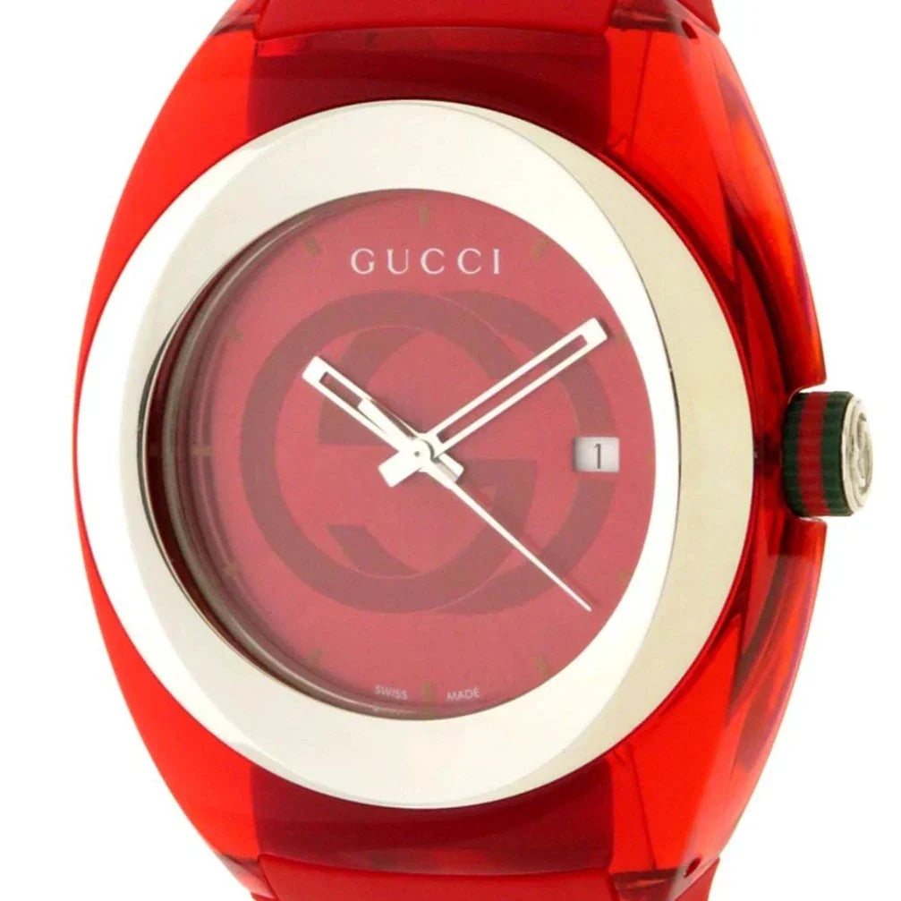 Gucci Sync XXL Quartz Red Dial Red Rubber Strap Unisex Watch Gucci Sync XXL Quartz Red Dial Red Rubber Strap Unisex Watch