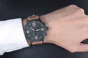 Tissot T Sport Chrono XL Black Dial Brown Leather Strap Watch For Men - T116.617.36.057.00