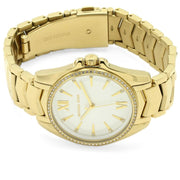 Michael Kors Whitney Three-Hand White Dial Gold Steel Strap Watch For Women - MK6693