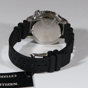 Citizen Eco Drive Promaster Marine Red Dial Black Rubber Strap Watch For Men - BN0159-15X