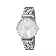 Emporio Armani T Bar Mother of Pearl Dial Steel Strap Watch For Women - AR1682