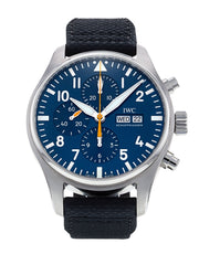 IWC Pilot's Automatic Chronograph 43mm Blue Dial Blue Calfskin Strap Watch for Men - IW377729