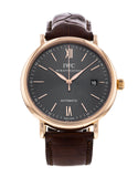 IWC Portofino Automatic Grey Dial Brown Leather Strap Watch for Men - IW356511