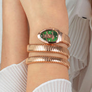 Just Cavalli Glam Evo 5 Green Dial Rose Gold Steel Strap Watch for Women - JC1L228M0055