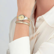 Just Cavalli Amalfi Gold Dial Two Tone Steel Strap Watch for Women - JC1L270M0055