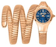 Just Cavalli Ravenna Blue Dial Rose Gold Steel Strap Watch for Women - JC1L271M0045
