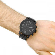Fossil Nate Chronograph Black Dial Black Steel Strap Watch for Men - JR1401