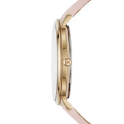 Michael Kors Jaryn Quartz Gold Dial Pink Leather Strap Watch For Women - MK2471